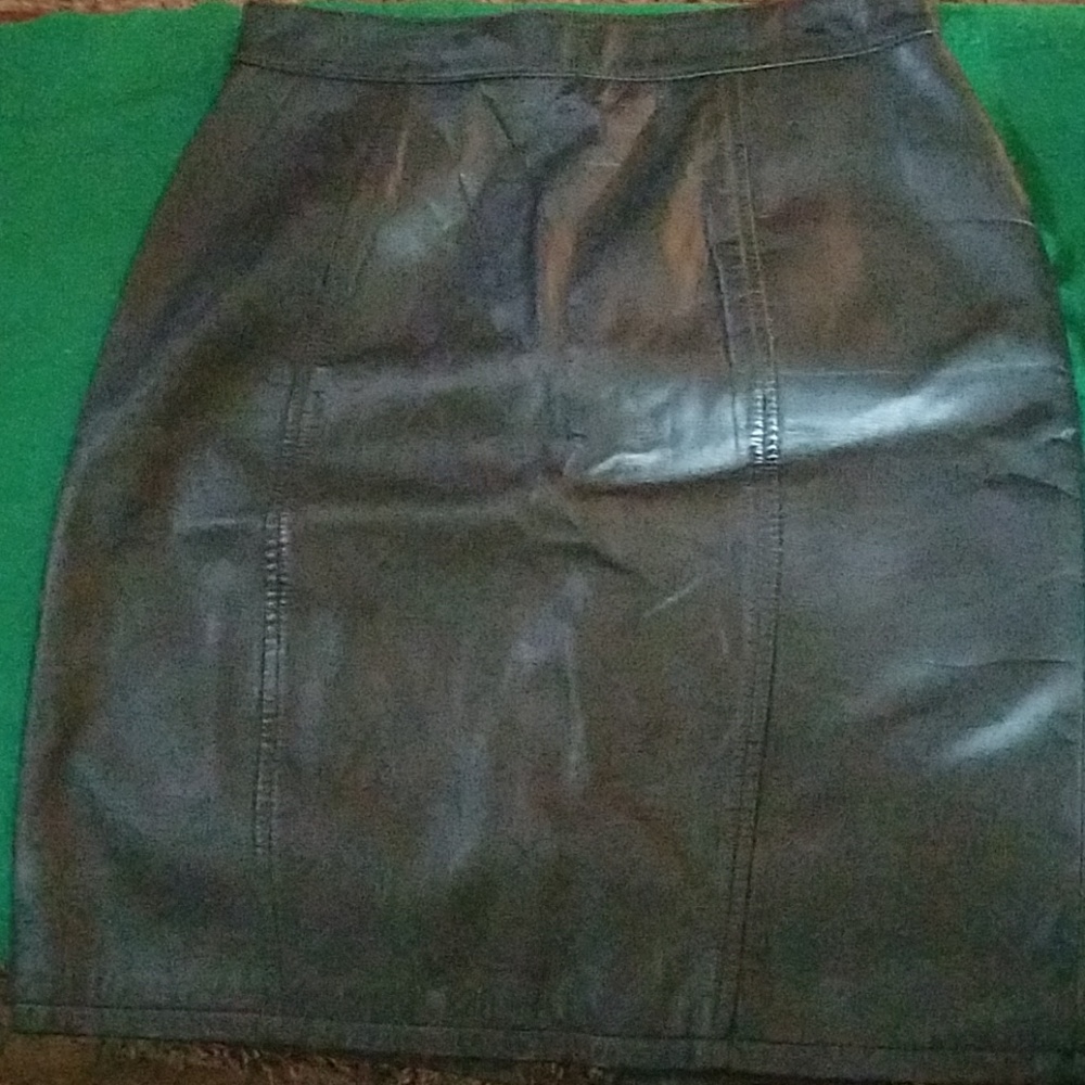 Black leather skirt